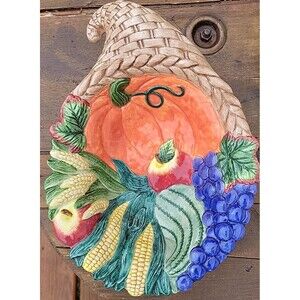 Fitz and Floyd "Scarecrow Cornucopia Bowl" / Serving / Thanksgiving Fall Decor